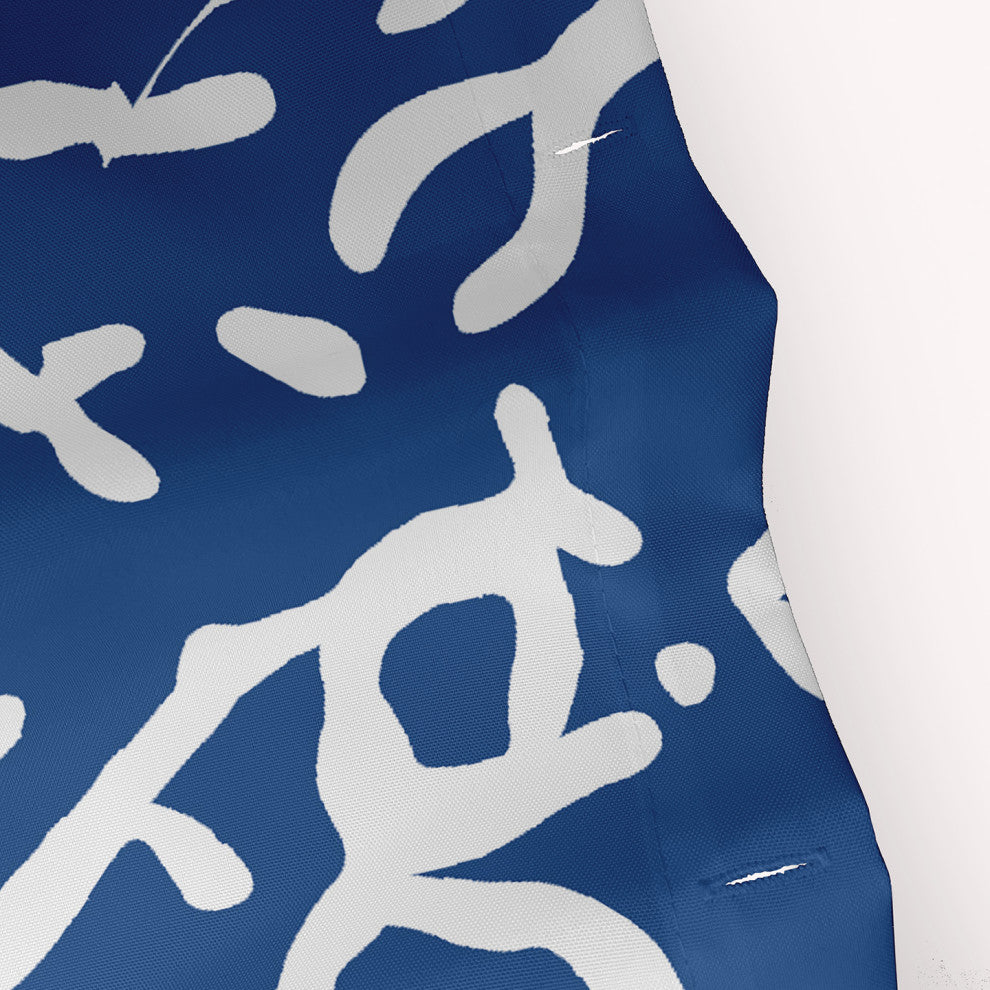 70"Wx73"L Seaweed Shower Curtain, Nautical Navy