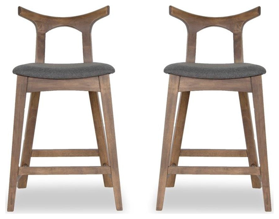 Ashcroft Murphy Fabric Upholstered Bar Stool in Gray