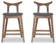 Ashcroft Murphy Fabric Upholstered Bar Stool in Gray