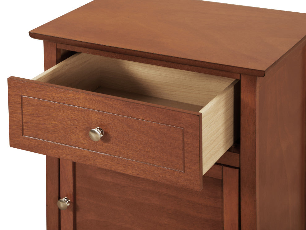 Izzy 1-Drawer, 1-Door Nightstand, Cherry, Oak