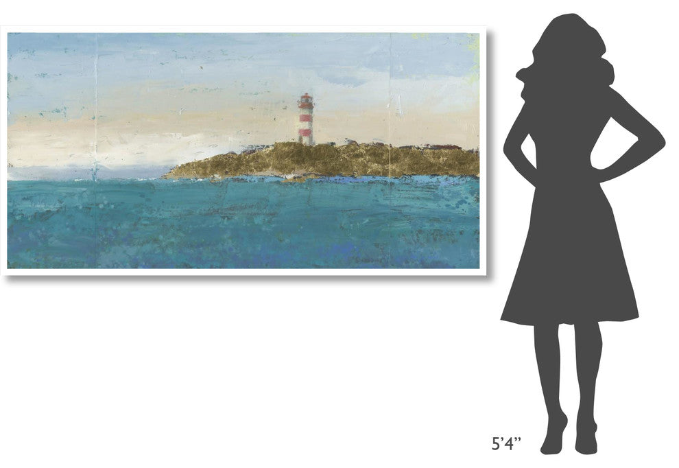 "Lighthouse Seascape I" Digital Paper Print by James Wiens, 74"x38"
