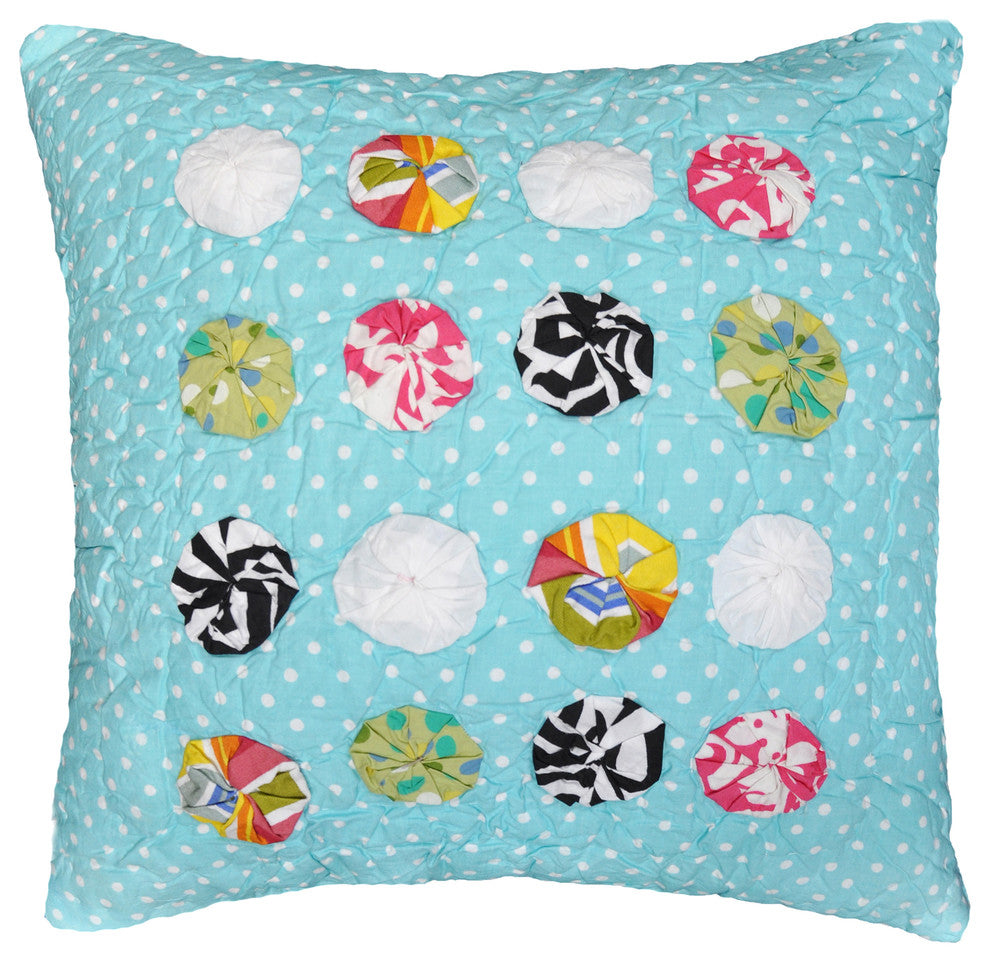 Carrie Teal Patchwork Throw Pillow