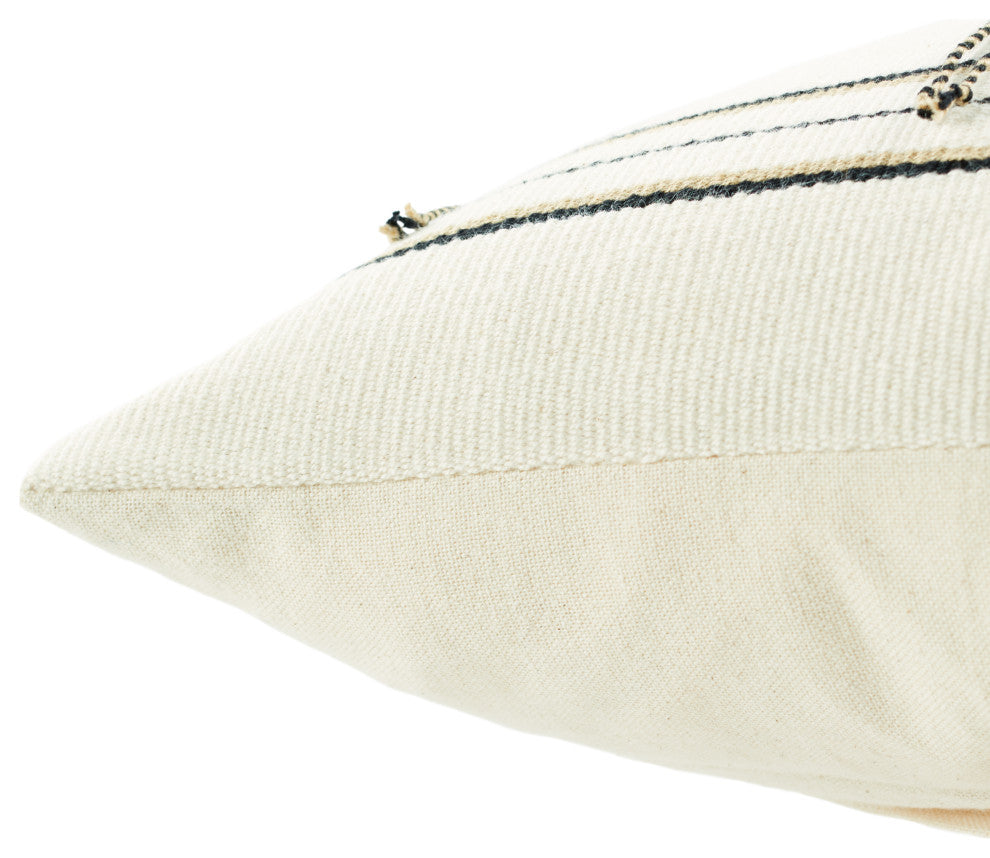 Jaipur Living Merima Tribal Black/Cream Poly Fill Pillow 16"X24" Lumbar