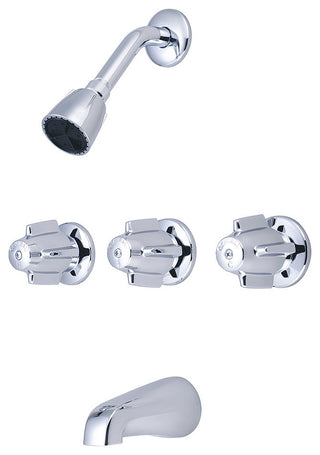 Central Brass Three Handle Tub & Shower Set