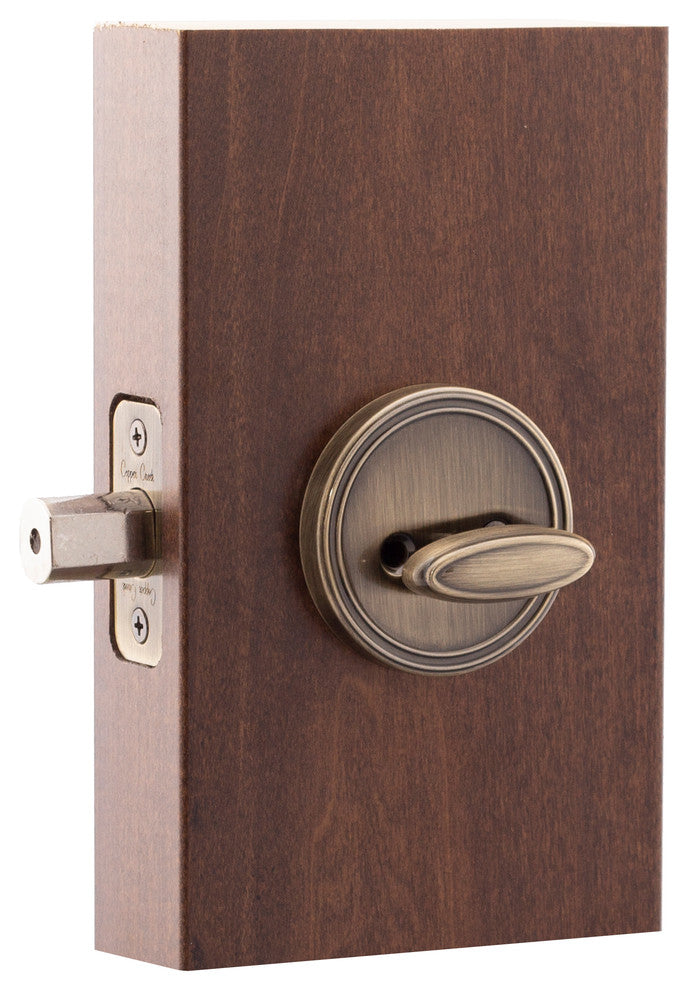 Single Cylinder Deadbolt, Antique Brass