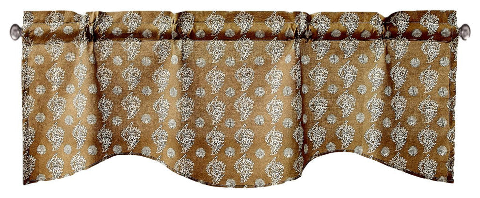 Moroccan Paisley Dreams Floral Window Curtain Valance, 18"x52"