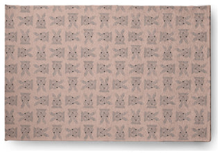 Criss Cross Bunnies Easter Chenille Rug, Sunwashed Red, 4'x6'