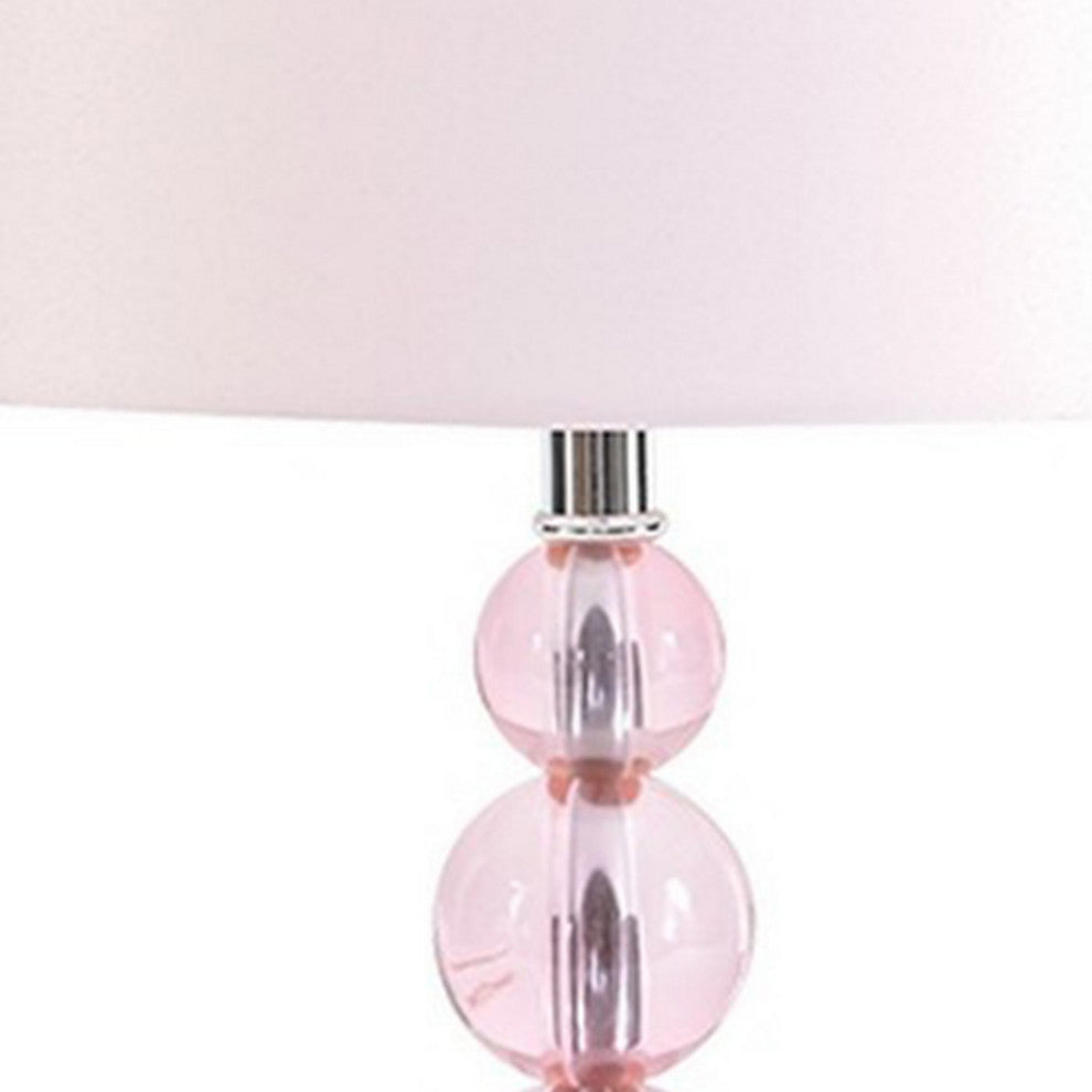 Benzara BM230974 Hardback Shade Table Lamp With Crystal Accents, Pink