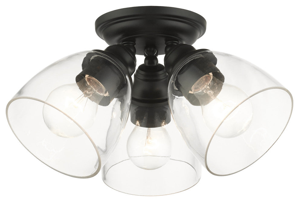 Black Transitional, Colonial, Updated Traditional, Flush Mount