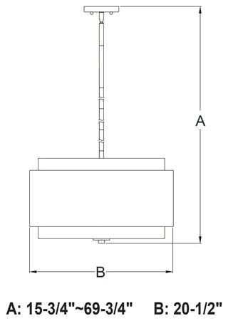 Burnaby 20.5" 4 Light Pendant Black