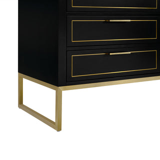 Markham Bathroom Vanity, Midnight Black/Satin Brass, 60", Calacatta Quartz Top