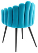 Dining Chair, Set of 2, Black Blue, Velvet, Modern, Cafe Bistro Hospitality