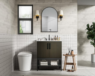 Home Living 30" Single Bathroom Vanity, Mocha Brown