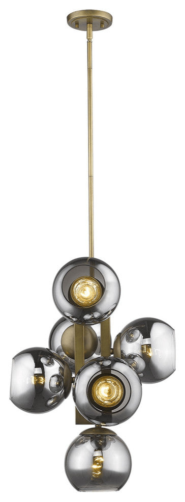 Lunette 6-Light Aged Brass Pendant
