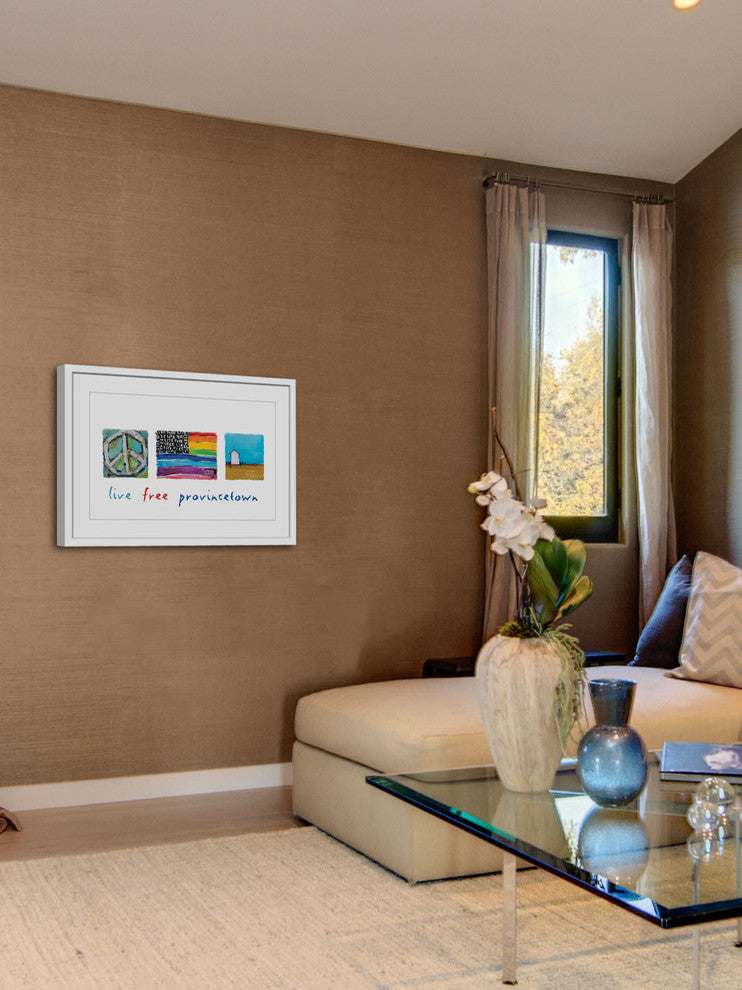 "Live Free Provincetown" Painting Print in Frame by Tori Campisi