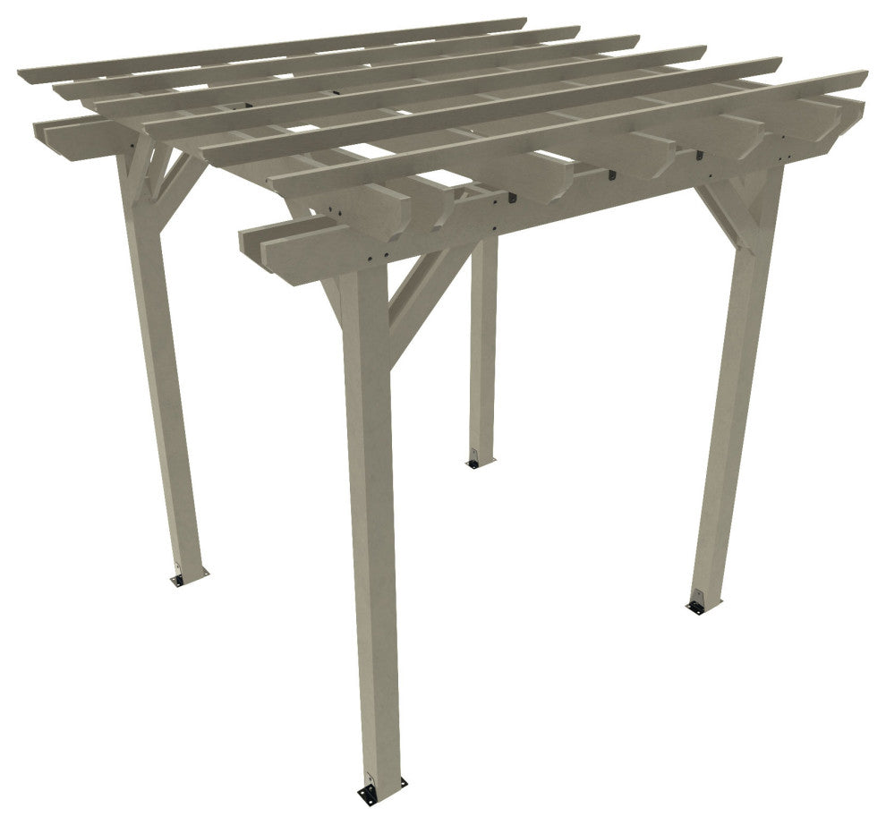 The Sequoia Professional Commercial Grade Ridgecrest 8x8 Pergola, Coastal Teak