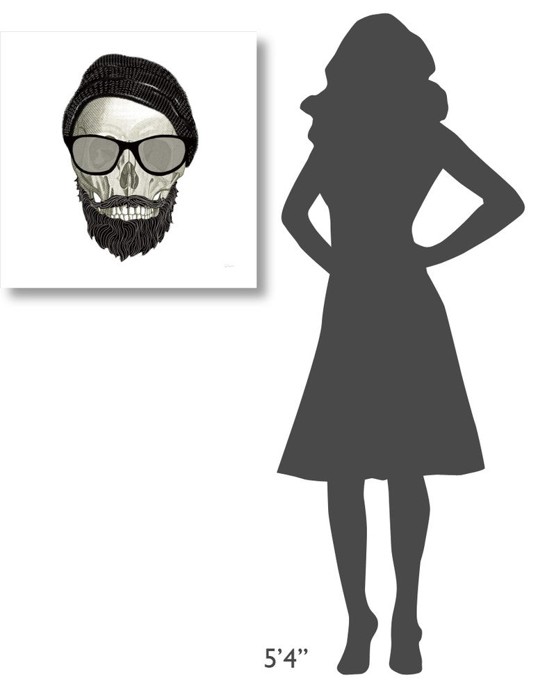 "Hipster Skull II" Digital Paper Print by Sue Schlabach, 26"x26"