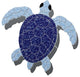 Sea Turtle 1 Ceramic Swimming Pool Mosaic 9"x8" with shadow, Blue