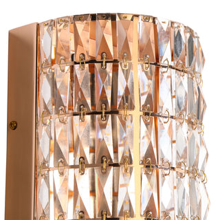 LNC Brusmogan Rose Gold Contemporary Crystal LED Wall Light