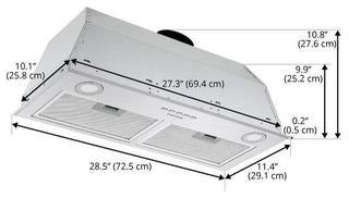 28.5" 440 CFM Ducted Insert Range Hood, Stainless Steel