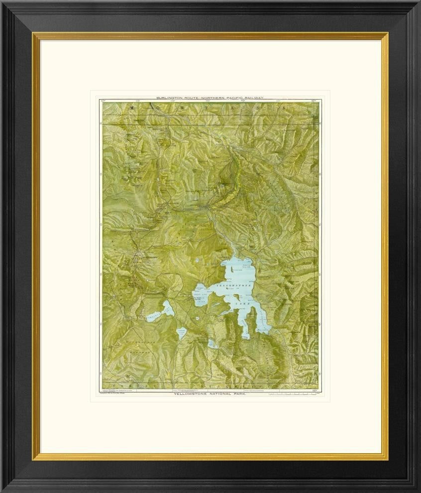 "Yellowstone National Park, 1901"  by Northern Pacific Railroad Company, 22x26"