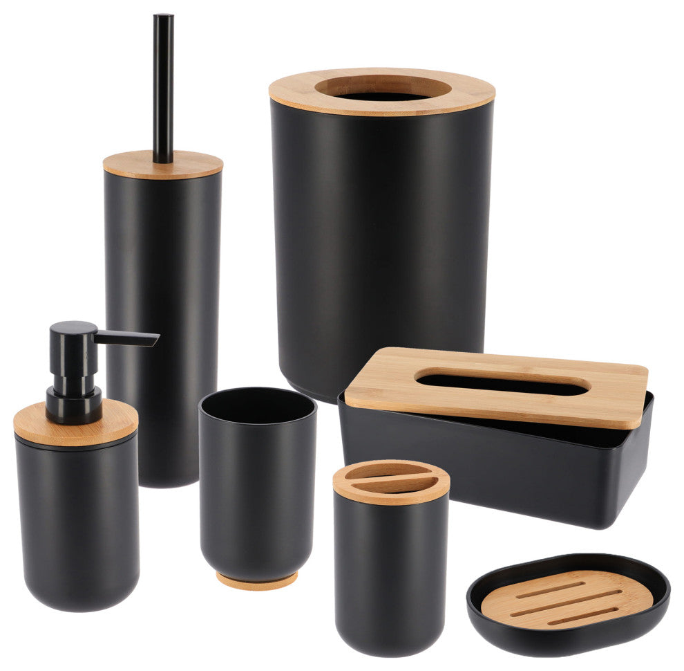 Black Padang Rectangular Tissue Box Cover Dispenser Bamboo