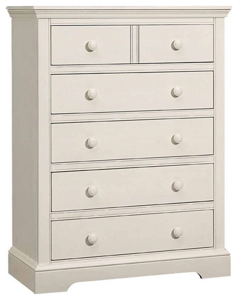 Hanley 5-Drawer Wood Chest, Chalk