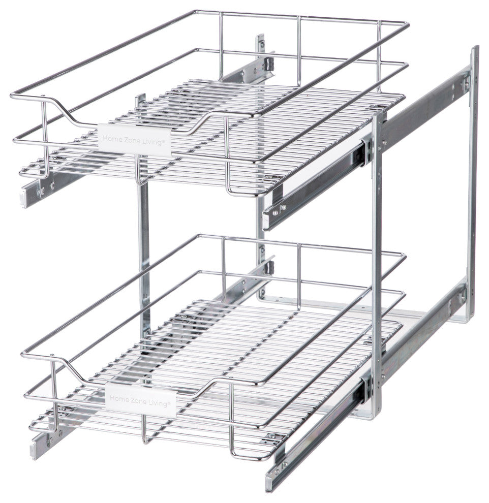 Home Zone Living Pull Out Drawer Cabinet Organizer, 2-Tier, 11 in. W x 20 in. D