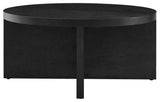 Silas Round Mango Wood Coffee Table - Black