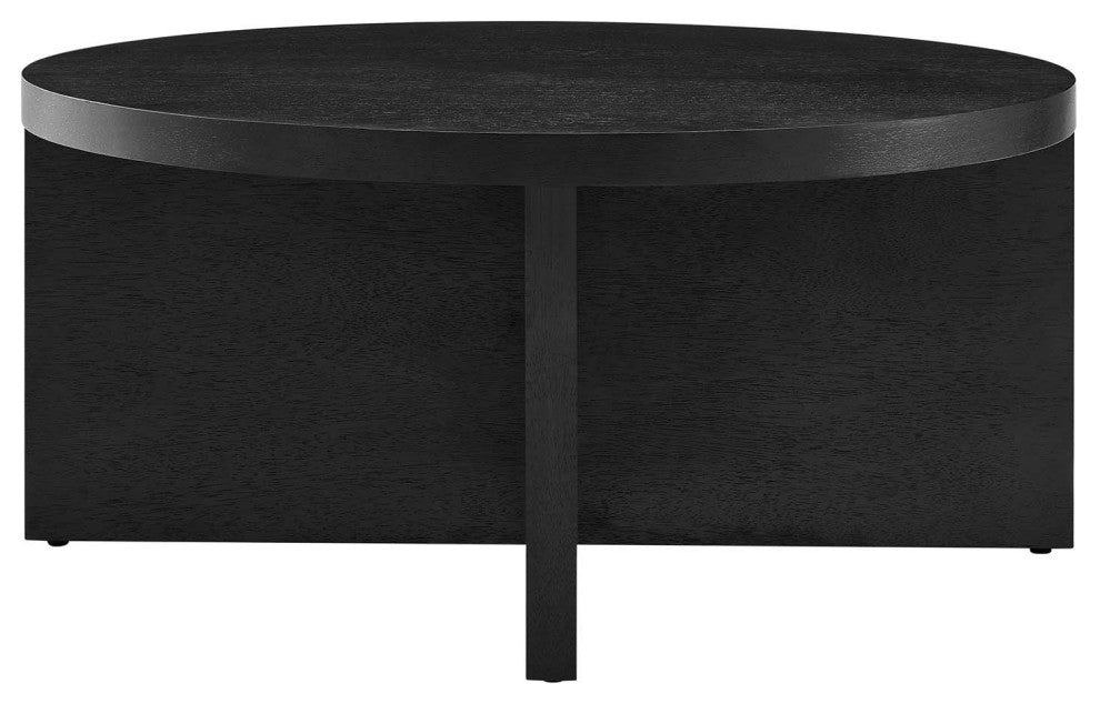 Silas Round Mango Wood Coffee Table - Black