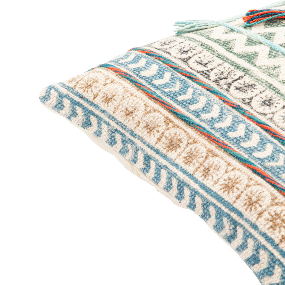 Surya Sanga Light Beige Pillow Shell With Polyester Insert 18"H X 18"W