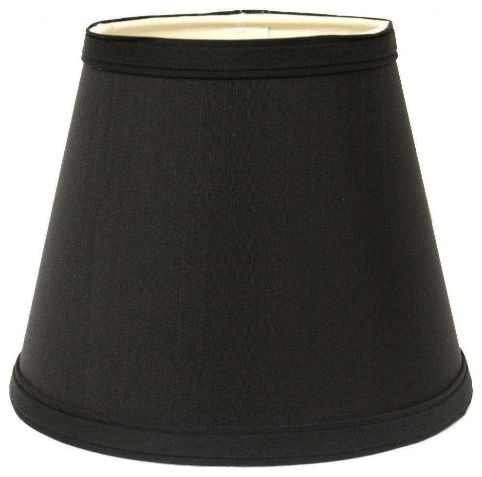 12" Black With White Hardback Empire Slanted Slanted Shantung Lampshade