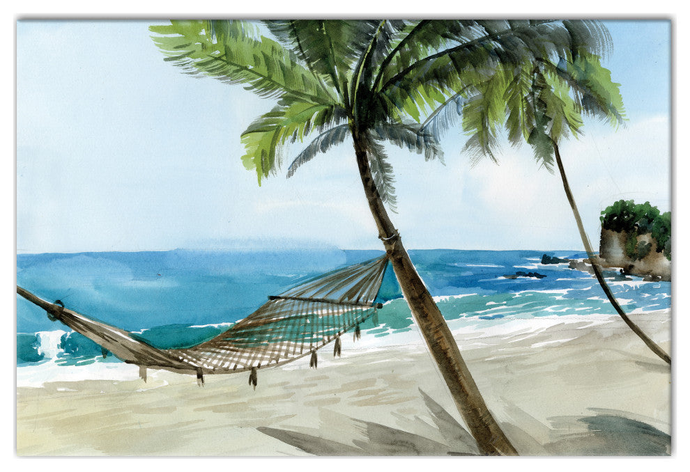 Hammock Seascape 24x16 Canvas Wall Art