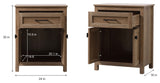 24" Wide Bathroom Storage Freestanding Cabinet, Natural Oak