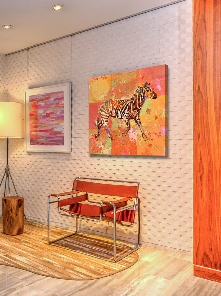 "AfriKarma Zebra" Painting Print on Canvas by Evelia