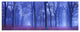 Two Paths in Foggy Blue Forest, Landscape Canvas Art Print, 70"x28", 6 Panels