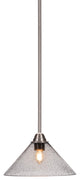 Paramount 1-Light Mini Pendant, Brushed Nickel, 12" Smoke Bubble Glass