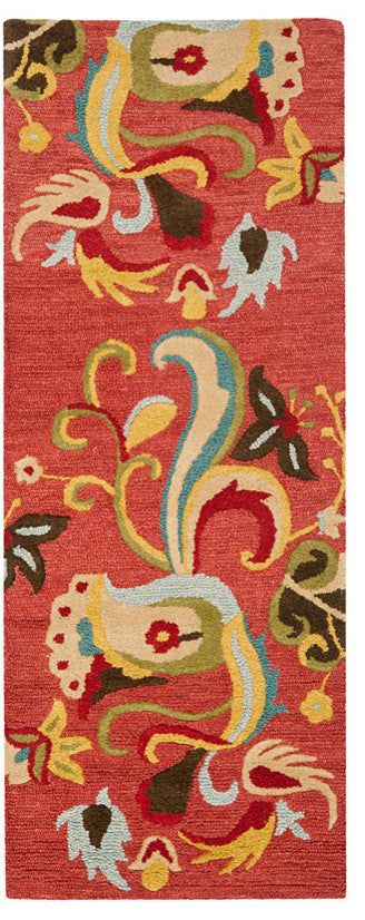 Safavieh Blossom Blm680B Floral Rug, Rust/Multi, 6'0"x9'0"
