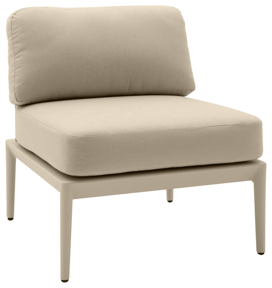 Kapri Modular Outdoor Armless Chair, Taupe