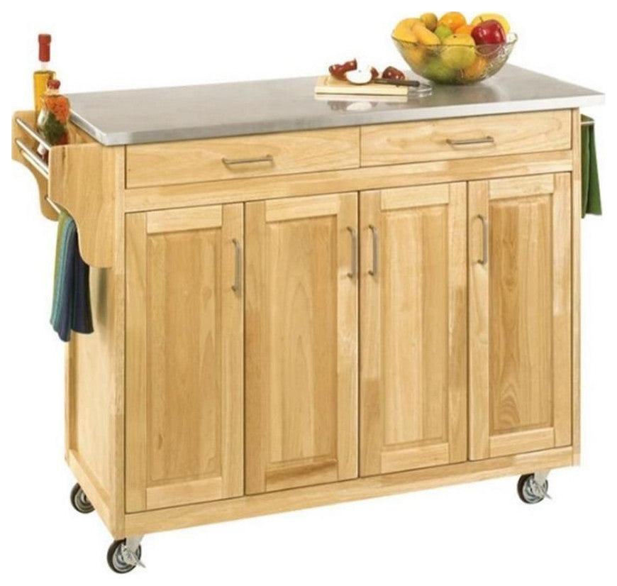 Homestyles Create-a-Cart Wood Rolling Kitchen Cart in Brown