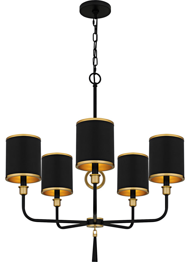 Quoizel LKY5028 Lockery 5 Light 27"W Chandelier - Matte Black