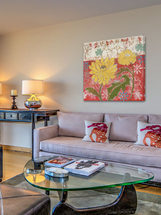 "Yellow Flowers 1" Painting Print on Wrapped Canvas