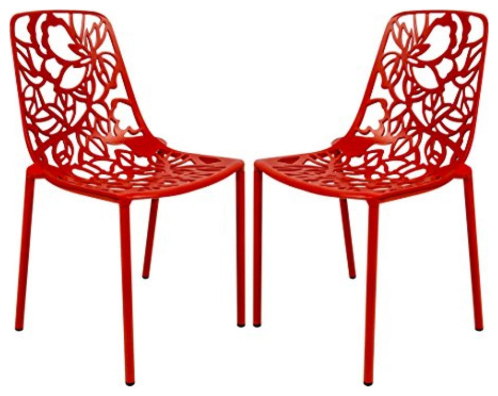 LeisureMod Modern Devon Aluminum Chair, Set of 2