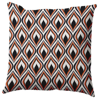 Feathers Indoor/Outdoor Throw Pillow, Black, 18"x18"