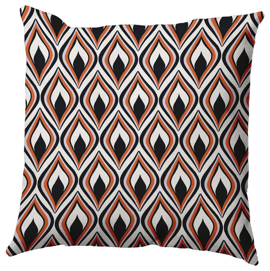 Feathers Indoor/Outdoor Throw Pillow, Black, 18"x18"