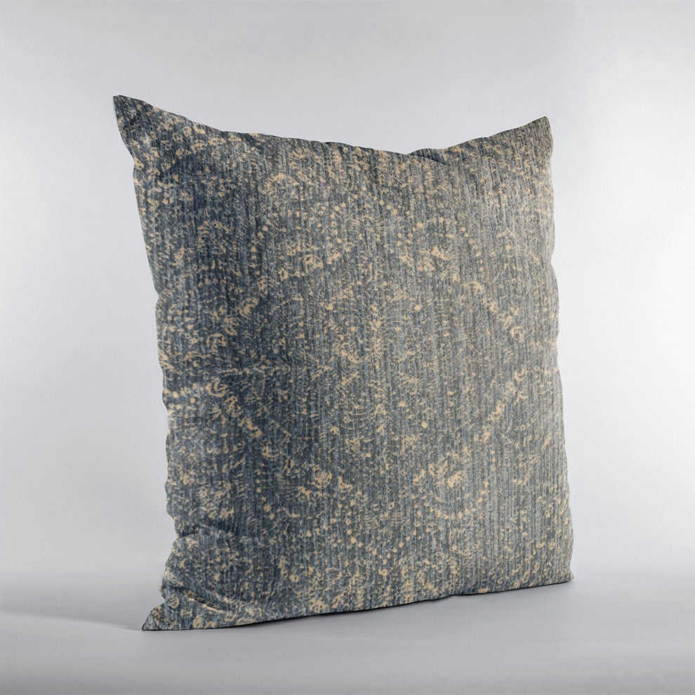 Plutus Blue Hidden Planet Medallion Luxury Throw Pillow, 26"x26"