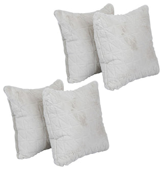 17" Jacquard Throw Pillows With Inserts, Set of 4, Upton Natural