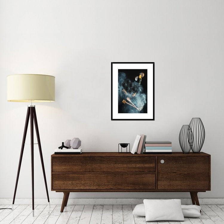 "Kitchen Mess: Honey Muffins" Framed Digital Print by Dina Belenko, 24x32"