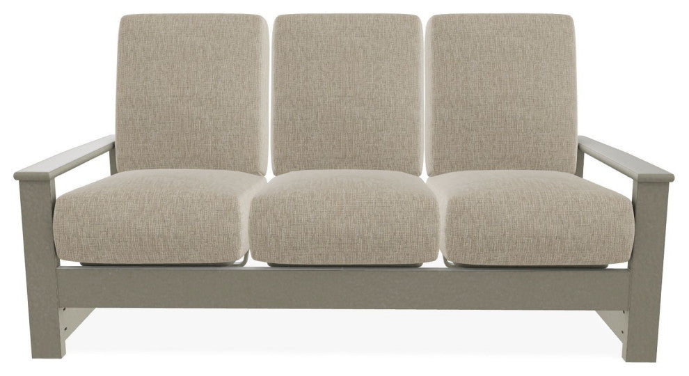 Leeward Deep Seat 3-Seat Outdoor Sofa, Grasscloth Dune/Storm