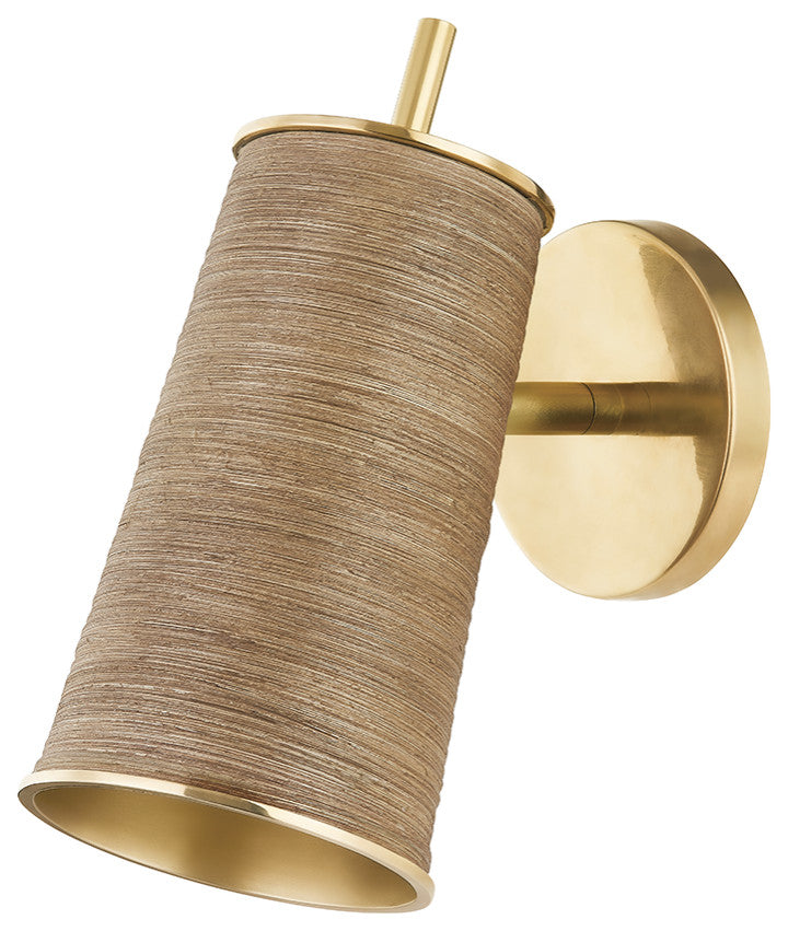 Delran 1 Light Wall Sconce, Aged Brass